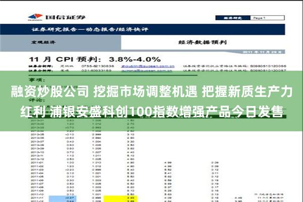 融资炒股公司 挖掘市场调整机遇 把握新质生产力红利 浦银安盛科创100指数增强产品今日发售