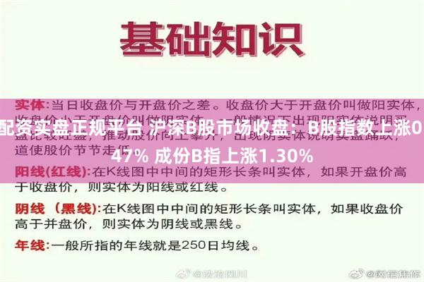 配资实盘正规平台 沪深B股市场收盘：B股指数上涨0.47% 成份B指上涨1.30%